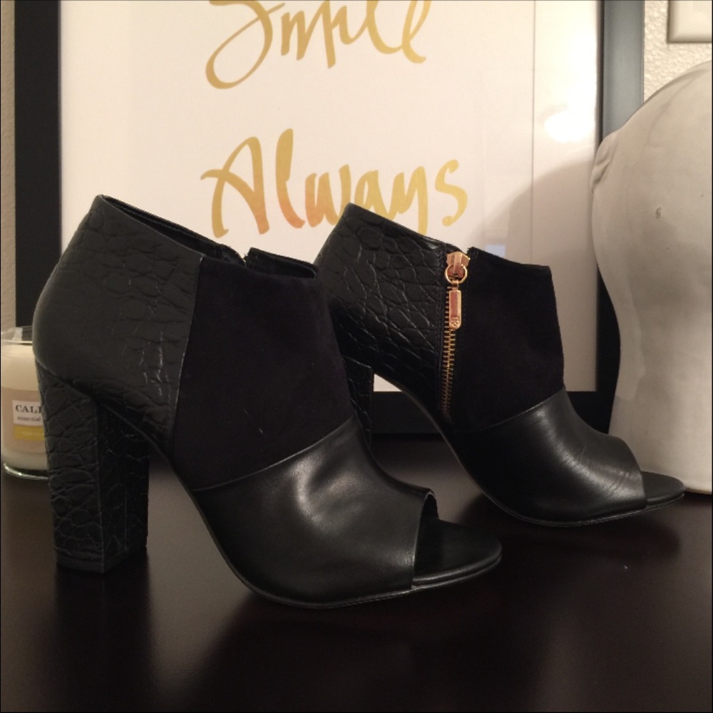 COPY - Trina Turk Los Gatos open toed booties in black